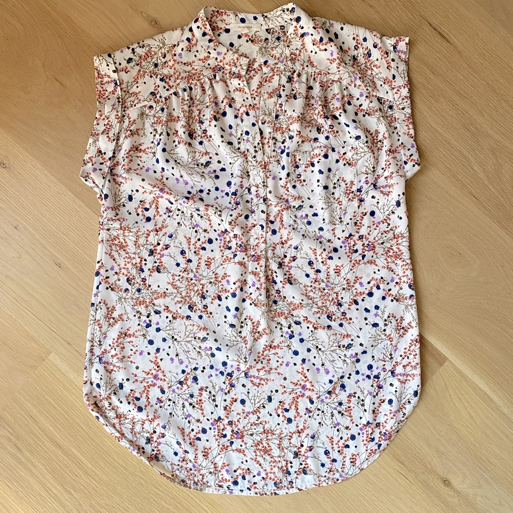 Pleione Nordstrom Floral Sleeveless Blouse Small